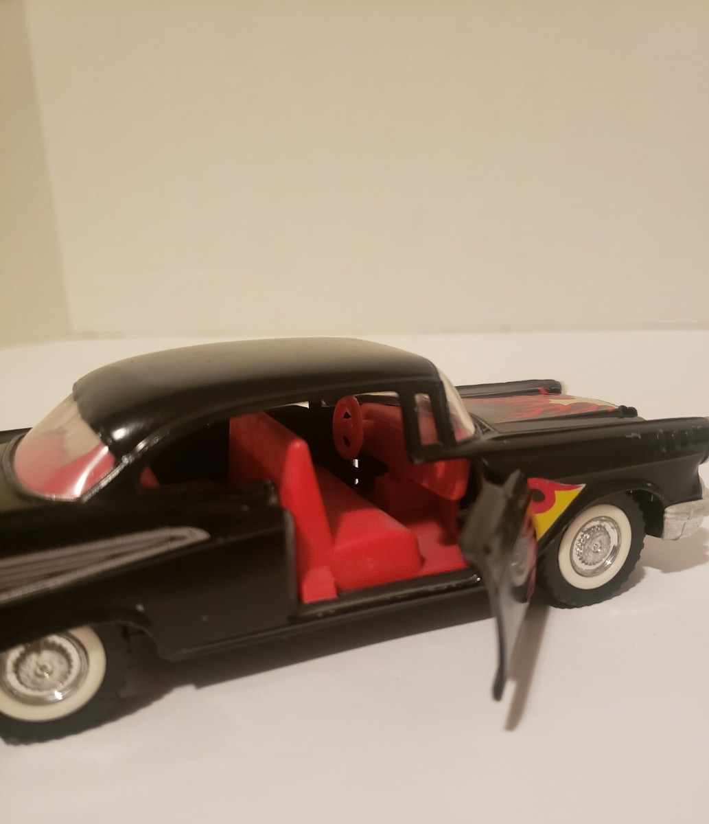Majorette 1957 57 Chevy Bel Air 1:32 Scale Black with Flames