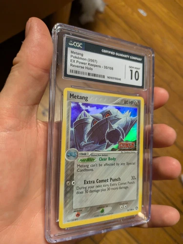 (TOP POP 12) CGC 10 GEM MINT Pokemon EX Power Keepers 35/108 Metang Stamped Holo
