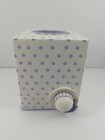 Two's Company Resin Tissue Box Cover Purple Dots Country Garden Hat