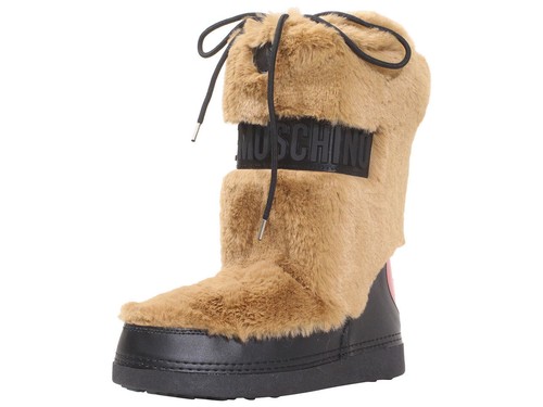 Love Moschino Women's Winter Moon Boots Faux Fur Hazelnut Sz. 5/6 (35/36)