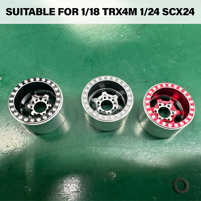 4Pcs Aluminum Alloy 1.0'' Wheel Rim 7mm Hex for 1/18 TRX4M 1/24 SCX24 RC Car