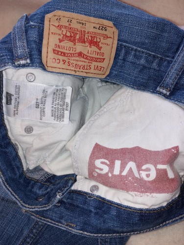 14 in boys size (or girls) Levis 527 Jeans Bootcut 27 x 27 All Cotton See Pics - Picture 3 of 24