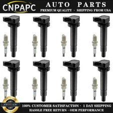 CNPAPC Ignition Coil UF230 & Spark Plug For Toyota Tundra Sequoia 4.7L V8/8 Pack
