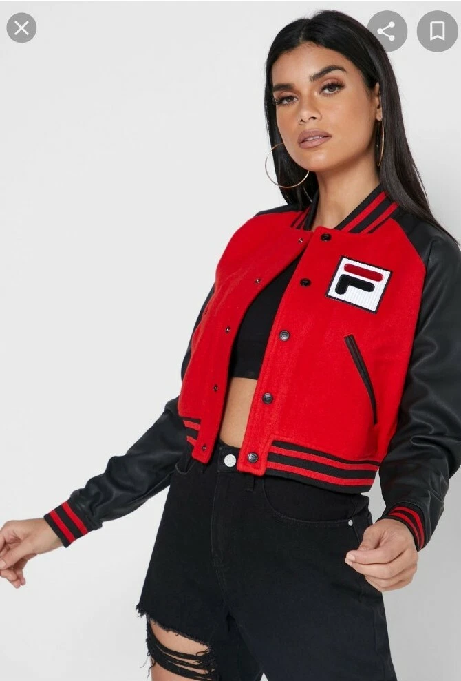 Black and red fila jacket deals