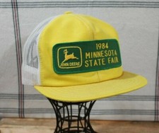 Vintage John Deere Louisville Trucker Big Patch Mesh Snapback Hat Made in USA