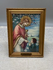 Andenken an die Erste Kommunion, gerahmt hinter Glas um 1930