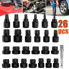 26Pc Screw Extractor Set Hex Head Multi-Spline Damaged Bolt Nut Remover Tool Kit