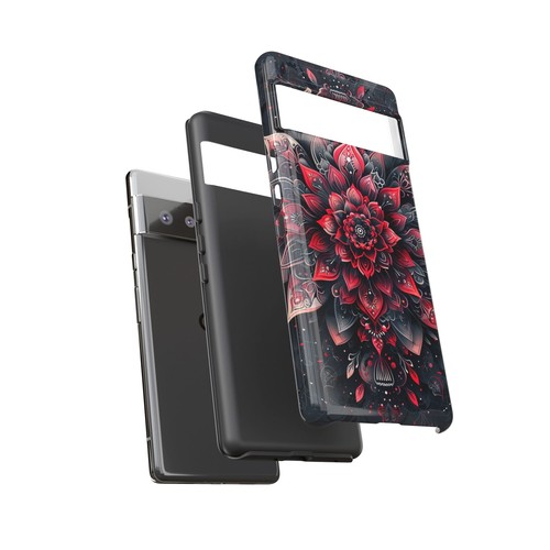 Red Mandala Lotus Floral - Phone Ink Cover Case for iPhone, Galaxy, Pixel - 第 172/281 張圖片