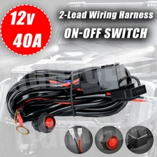 12V 40A Wiring Harness Kit Fuse ON OFF Switch Relay For LED Fog Work Light Bar