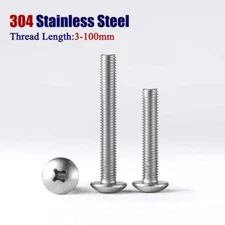 M2-M8 Phillips Truss Head Screw Pan Head Bolts 304 Stainless Steel L:3-100mm