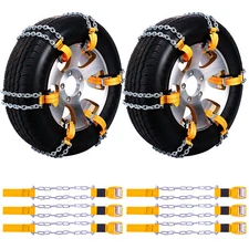 6PCS Anti Slip Tire Chains Snow Chain For Car Pickup Truck SUV ATV 205mm-235mm