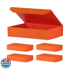 OBMMIRAO Orange Gift Boxes with Lids 12x8x2.5 Inches, Shirt Gift Boxes for Wr