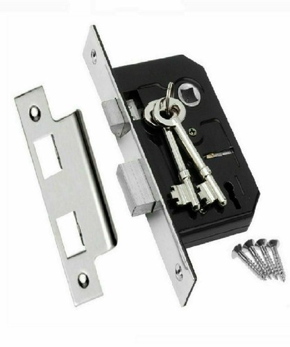 Door Handles Sets Lever Lock Chrome Modern Victorian Scroll & Sash Lock - Picture 20 of 23