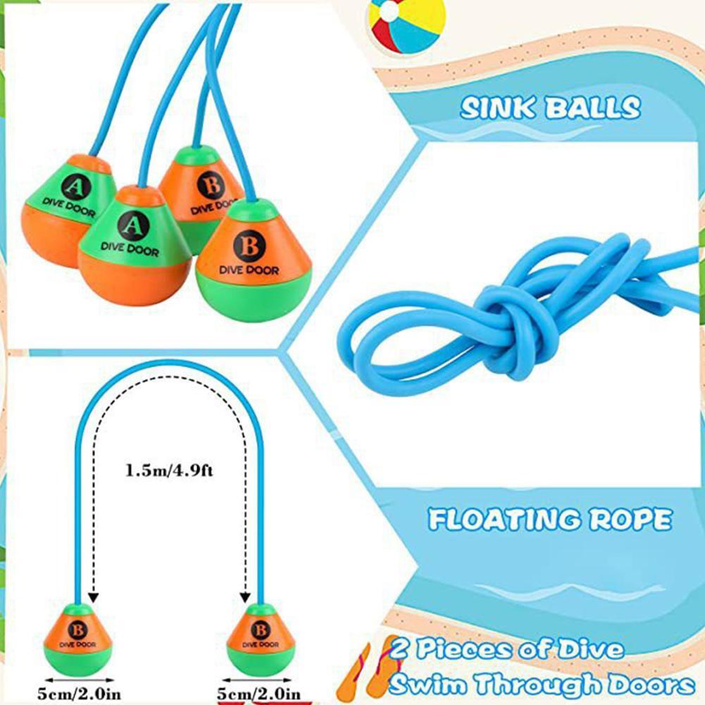 Floating Rope Diving 2pcs/set Through Door Diving Ring Reusable Swim Training Dive Door ...