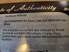 Kc Chad Little #23 nascar Autograph Ball Cap Hat White coa — photo 9