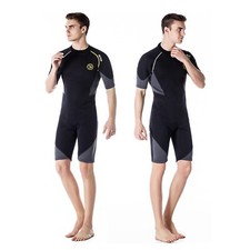 Men's Shorty Wetsuits 3mm Premium Neoprene Back Zip Dive Wet Suitfor Spearfis...