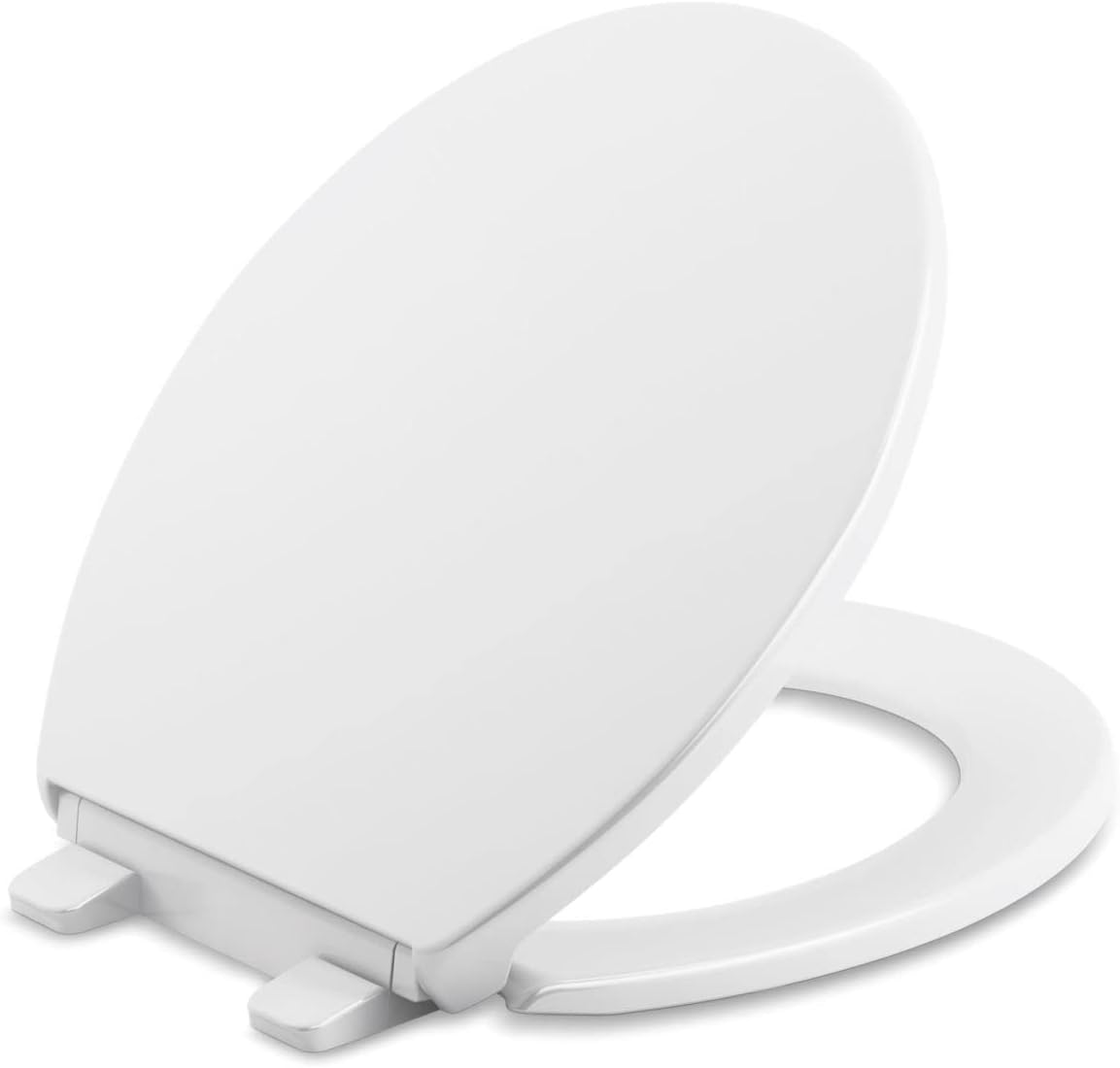 Brevia Round Toilet Seat with Grip-Tight Bumpers and Quiet-Close Lid