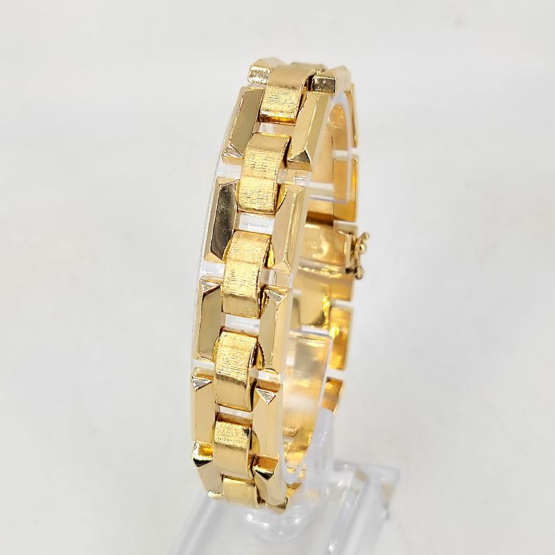 Vintage-Backsteinarmband in 585er Gelbgold aus den 1960/70ern