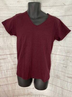 Koton Essential Men's Super Slim Fit T-Shirt V-Neck Marsala Color Size M