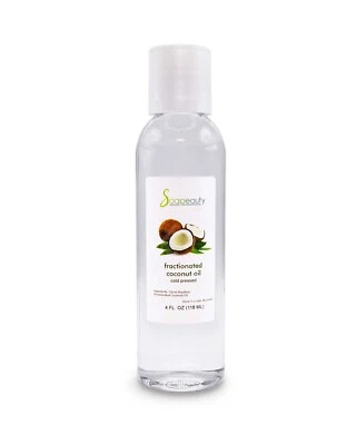 SOAPEAUTY Fractionated Coconut Oil 100% Pure & Natural Cold Pressed Premium 4 fl oz