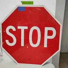 Stop Sign 30" Authentic Retired Street Traffic Road Sign Lot 12-521