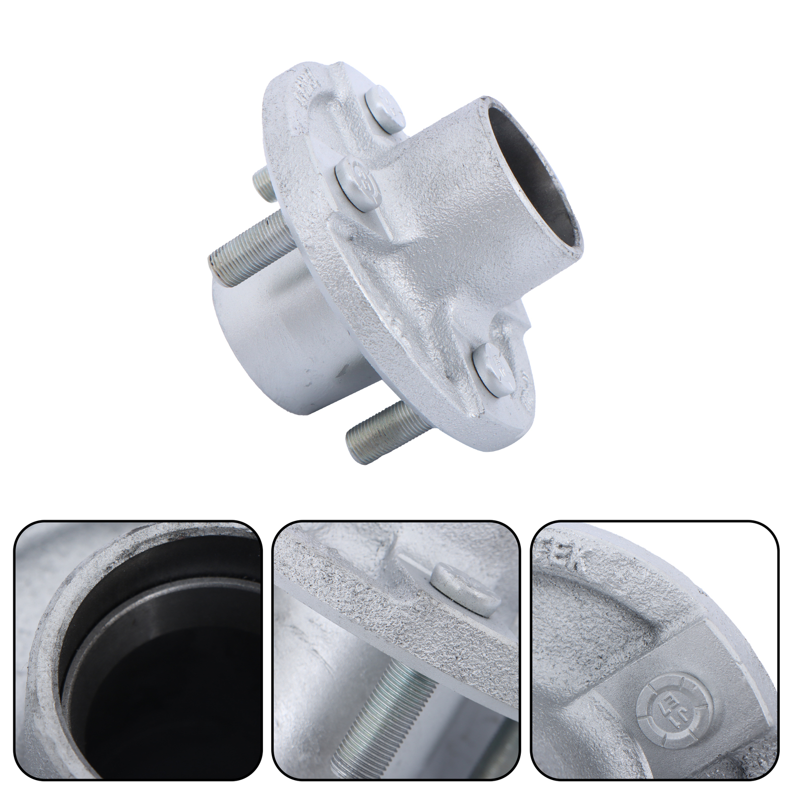 Set of 2 Trailer Axle Kits With 4 on 4" Bolt Idler 1" Hub & Round Bt8 Spindle