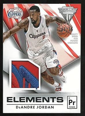 RARE LOGO LETTER Titanium Elements DeAndre Jordan JERSEY NUMBER 6/25 Patch