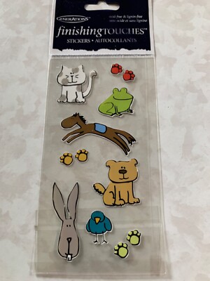 GENERATIONS FINISHING TOUCHES STICKERS ANIMAL MENAGERIE CAT FROG DOG HORSE BIRDS