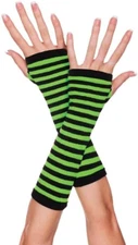 Music legs Opaque stripes arm warmer Black/Green