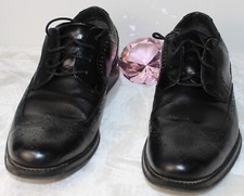 Chaps Astor Black Genuine Leather Mens Size 12M Dress Shoes