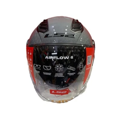 Casco jet con visiera LS2 OF616 Airflow II moto scooter grigio lucido E2206