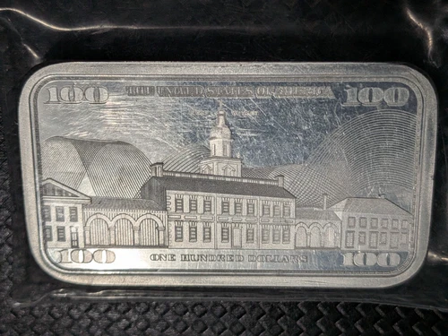 5 Oz Silver Bullion - Benjamin Franklin "$100" design