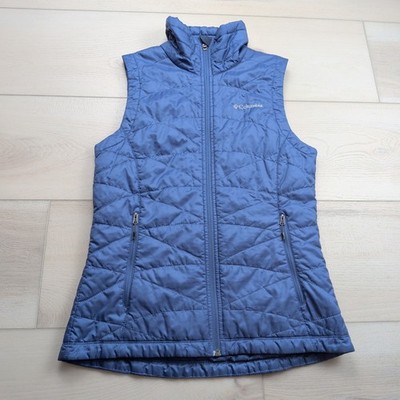 Columbia Mighty Lite Vest III Womens S Blue Omni Heat Insulated Quilted 1476771