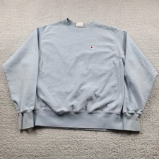 Champion Reverse Weave Sweatshirt Mens Medium Blue Crewneck Embroidered C Logo