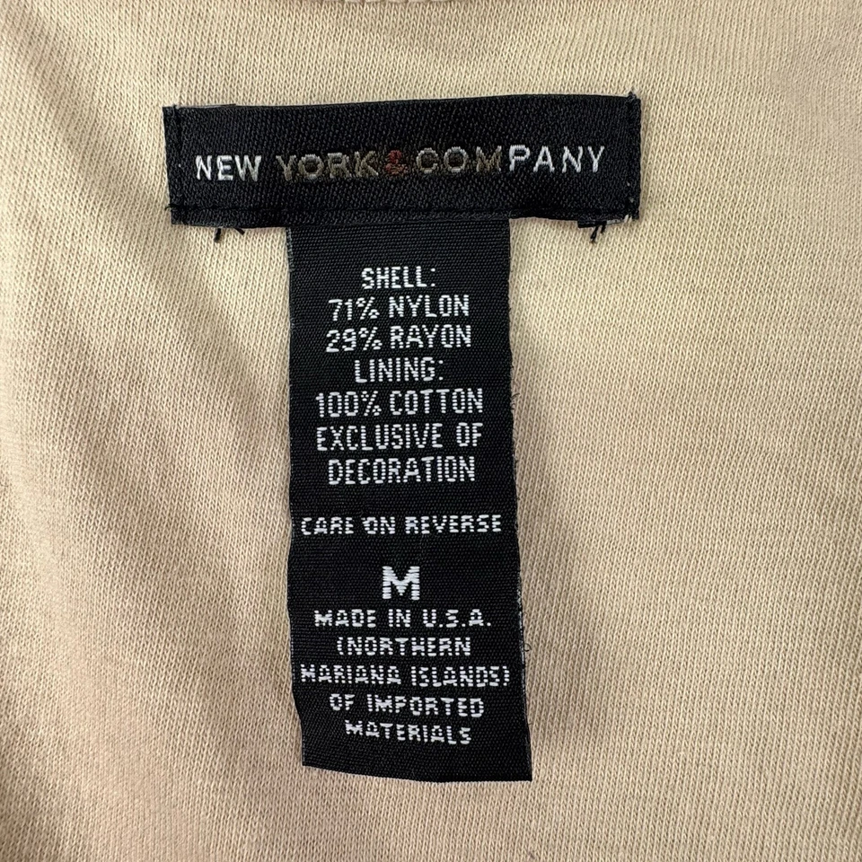 Y2K Vtg Lace Tank Top Beaded Waist Cream Floral NY & Co Medium Boho Cottagecore - Image 2 of 4