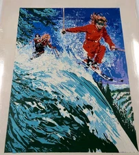 Paul Blaine Henrie Signed Down Hill Skiers PP/LIMIT EDITION 24 x 18 SERIGRAPH