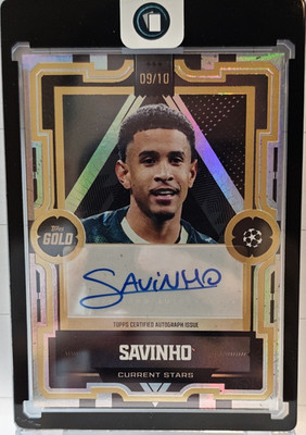Topps UEFA Club Competitions Gold Savinho Current Stars Auto /10 Man City 2026