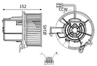 Mahle InnenraumgebläSe AB 147 000S 132Mm 240W 12V FüR Mercedes Klasse W212 Model