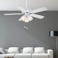 Hampton Bay Glendale 42 in LED Ceiling Fan White 5 Blade Light Kit AC Motor