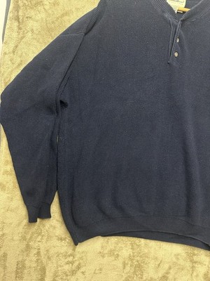 Vintage Eddie Bauer Sweater Mens XL Knit Pullover Polo Collar USA