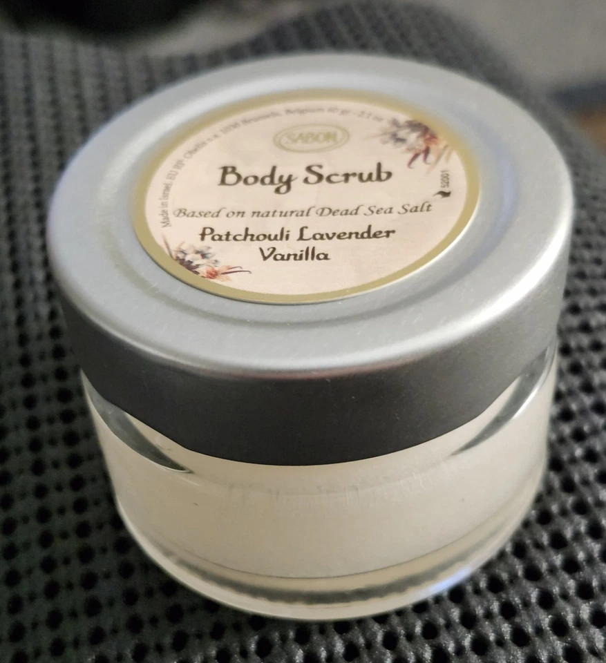 Sabon Body Scrub Patchouli Lavender & Vanilla Travel Size 2.1oz New - Image 2 of 2