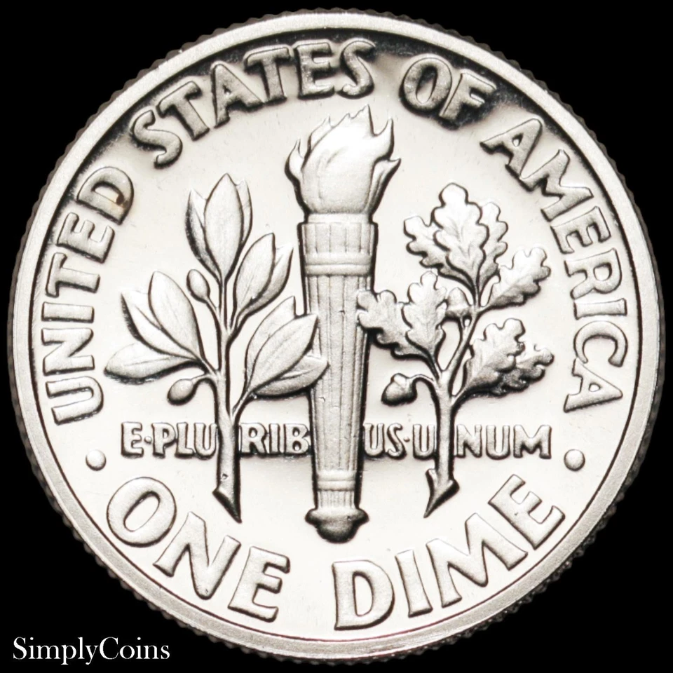 1963 DDR Roosevelt Dime Proof Uncirculated US Silver Coin DOUBLED DIE REVERSE #6 - Image 3 of 4