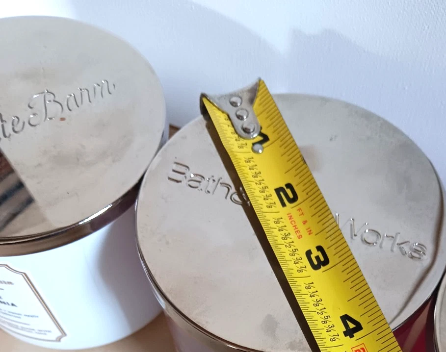 Empty Bath and Body Works Lot 3 Candle Jars Pink White Turquoise 3.5 x 4 inch - Image 3 of 4