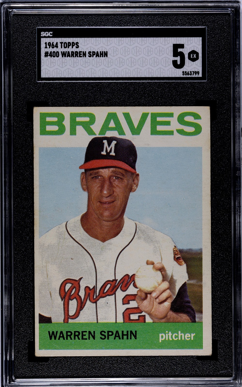 1964 Topps #400 Warren Spahn SGC 5 EX Braves HOF