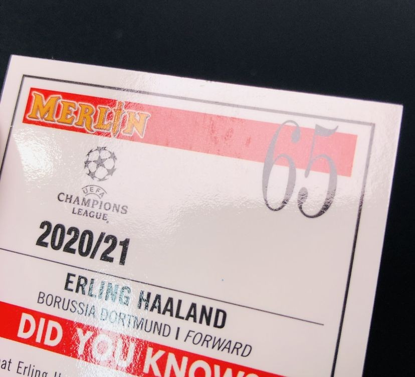 ERLING HAALAND #24/75 2021 Topps Merlin Blue Prizm view 3