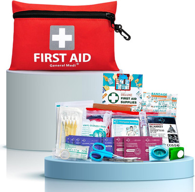 General Medi Erste Hilfe Set - 92-Teiliges Premium Erste-Hilfe-Set Für Haus, Aut