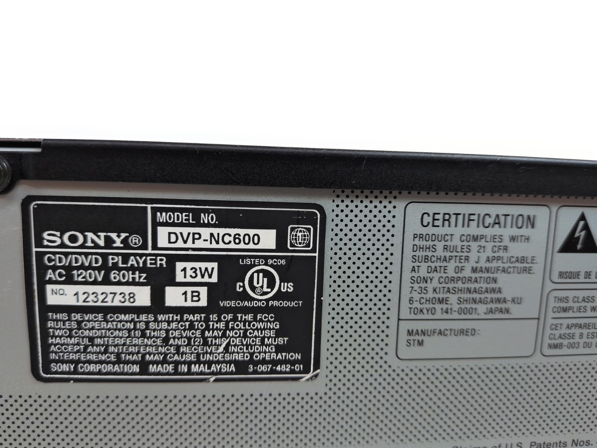 Sony DVP-NC600 5-Disc DVD CD Changer Player DTS Dolby Digital No