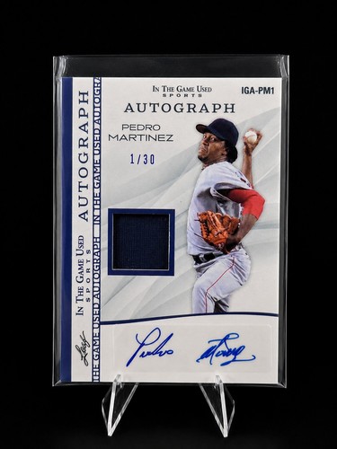 2025 Leaf In The Game Used Pedro Martinez Auto Patch 1/30 HOF IGA-PM1 Red Sox