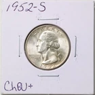 1952-S 25C Washington Silver Quarter Dollar in Choice BU+ Condition #6727