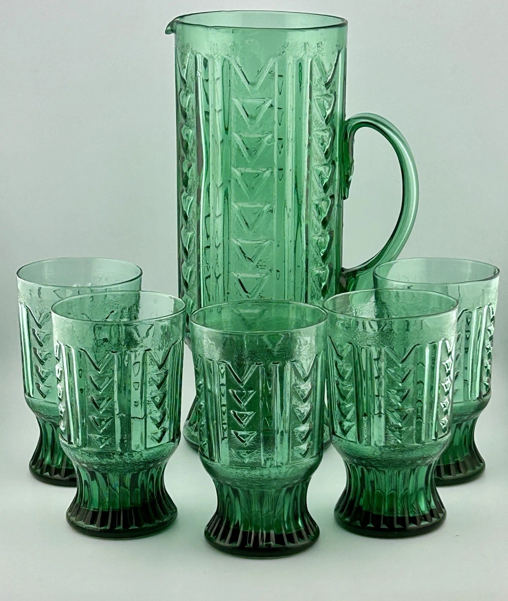Green Glass Jugs & Pitchers Collectible 1850-1899 Time Period